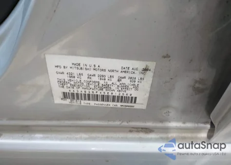 2005 Mitsubishi Galant Es/Se from USA, damaged, VIN 4A3AB36F45E012560